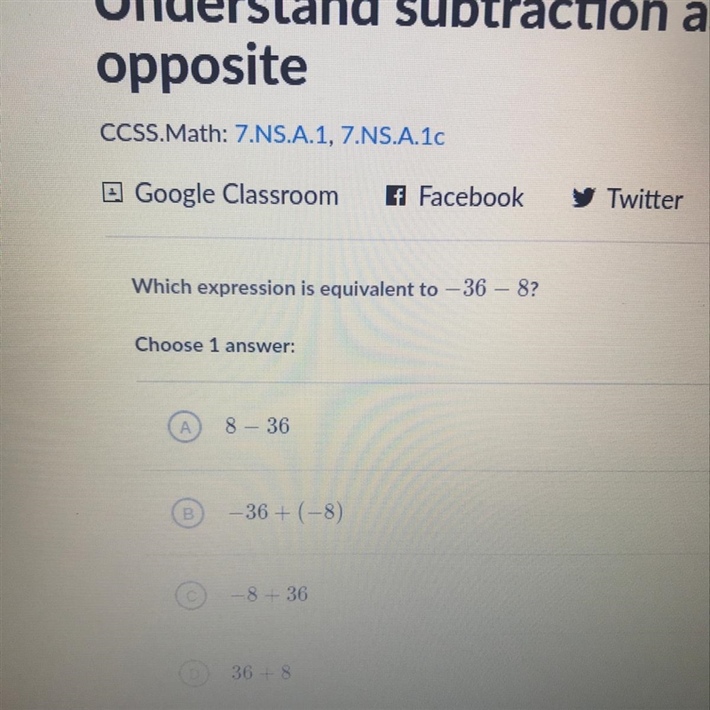 What is equivalent to -36 -8-example-1