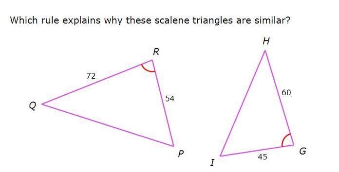 Geometry help please! Which rule explains why these triangles are scalene in both-example-2