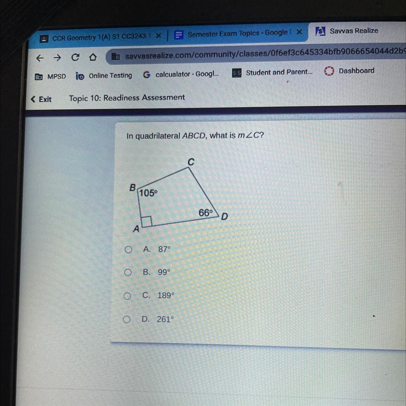 In quadrilateral ABCD what is m-example-1