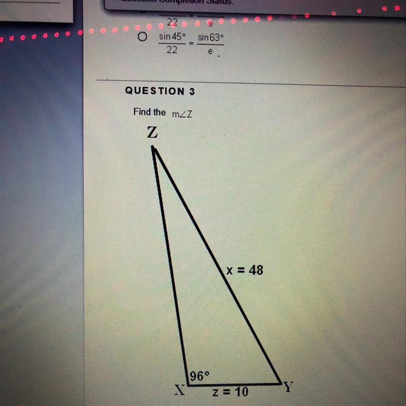 Find the m∠Z. 12degrees 15.5 4.4 47.7-example-1