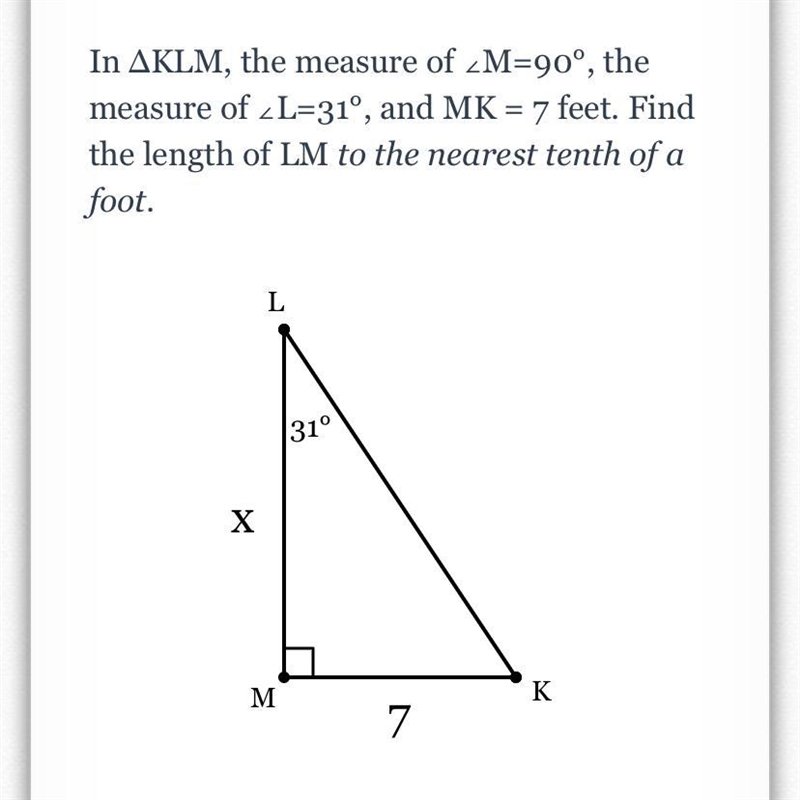 Using trig to find a side. help please !-example-1