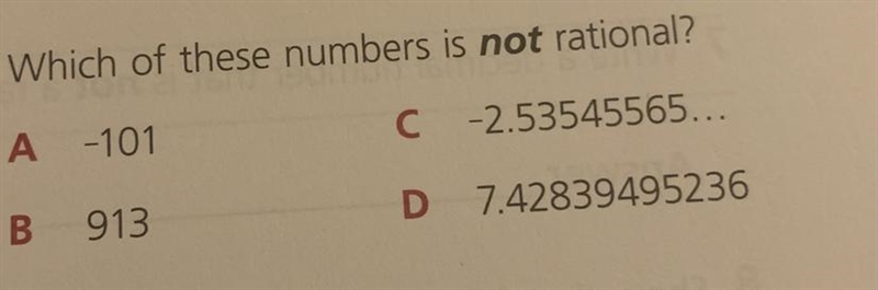 Which one is not rational?-example-1