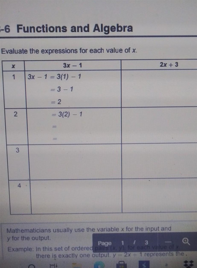 The 3 one is 2x-1 please help​-example-1