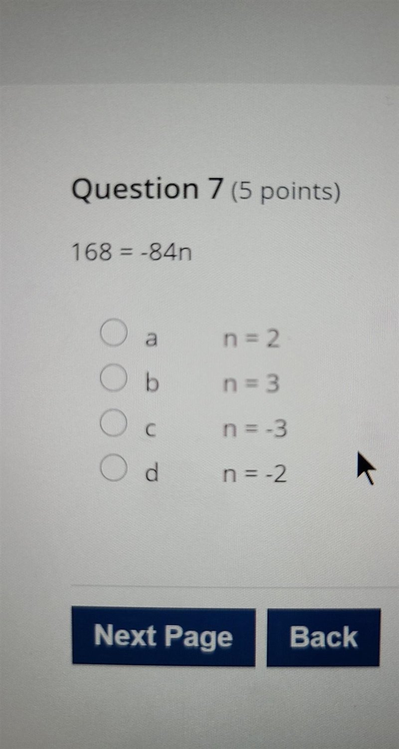 Pls help thank you 168 = -84n ​-example-1