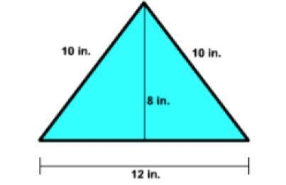 The area of the triangle is square inches. fill in the blanks-example-1