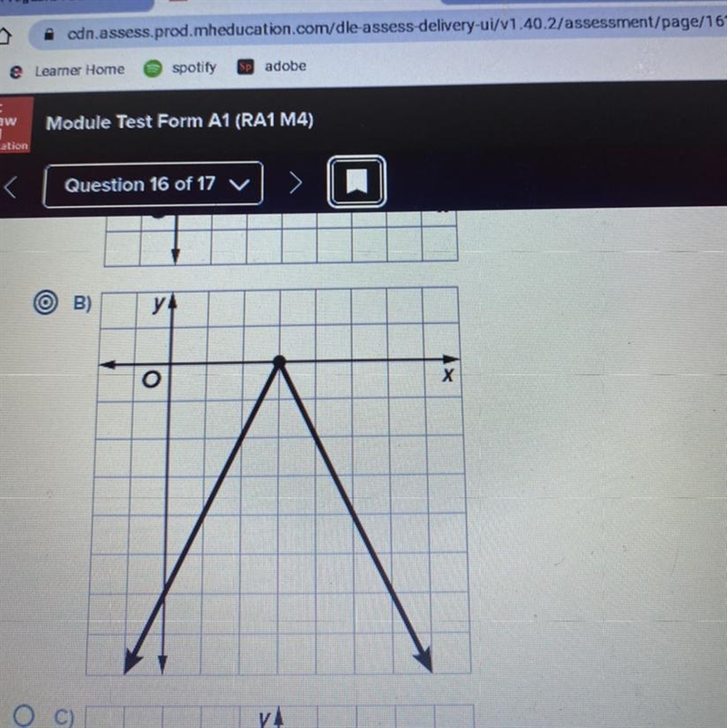 Select the graph of g(x) = |-2х + 6| can someone tell me if this is right-example-1