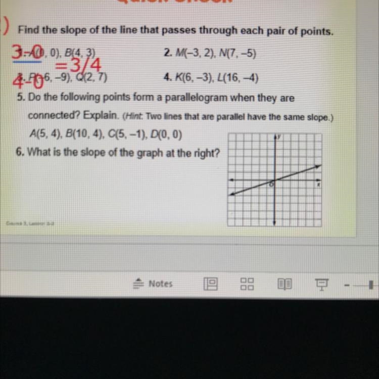 I only need the answers of 5 and 6 please tell me how you got it-example-1