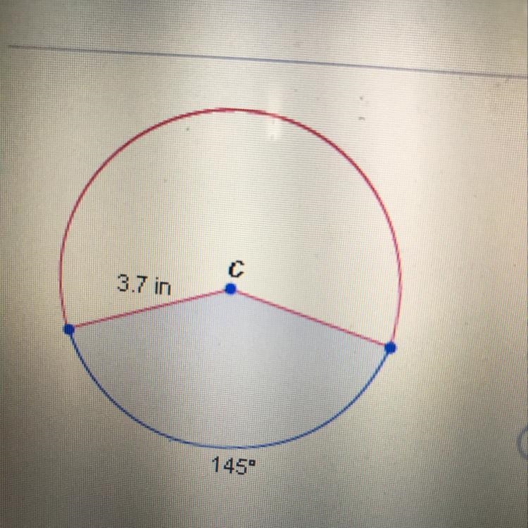 What is the approximate area of the shaded sector in the circle below?-example-1