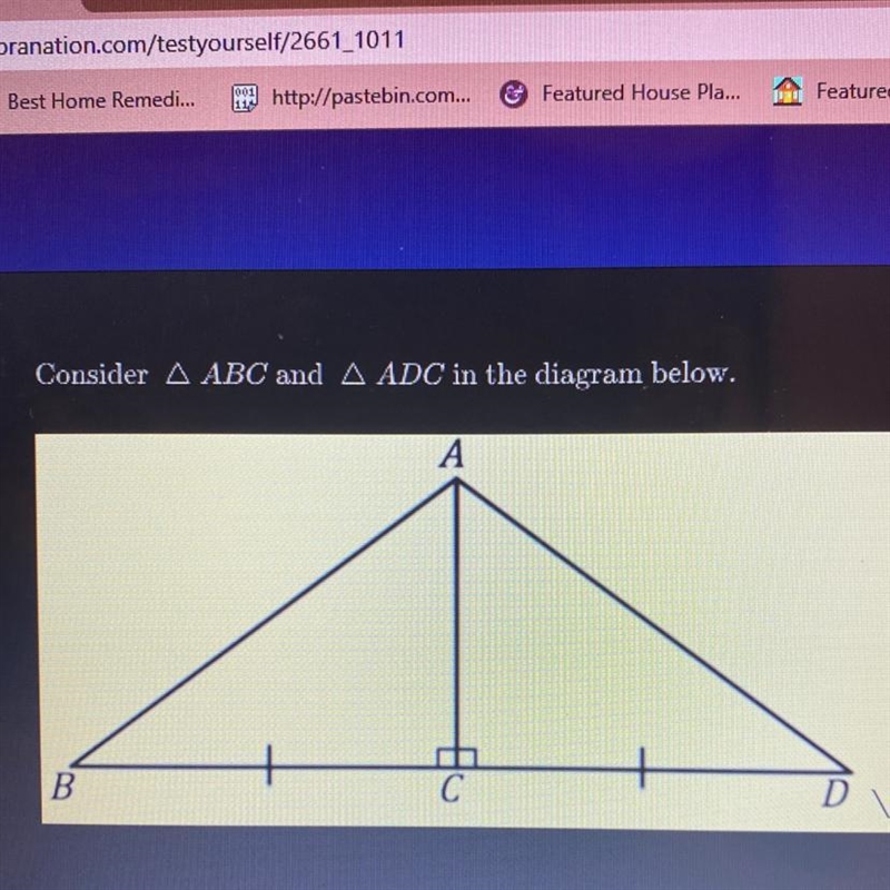 What triangle congruence postulate is most applicable for proving the following triangles-example-1