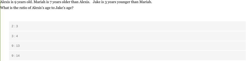 Alexis is 9 years old. Mariah is 7 years older than Alexis. Jake is 3 years younger-example-1