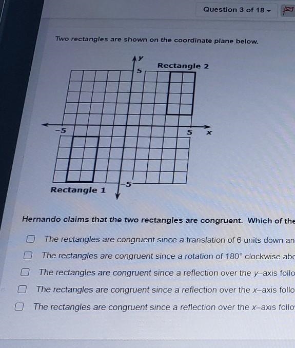 Two rectangles are shown on the coordinate plane below. ​-example-1