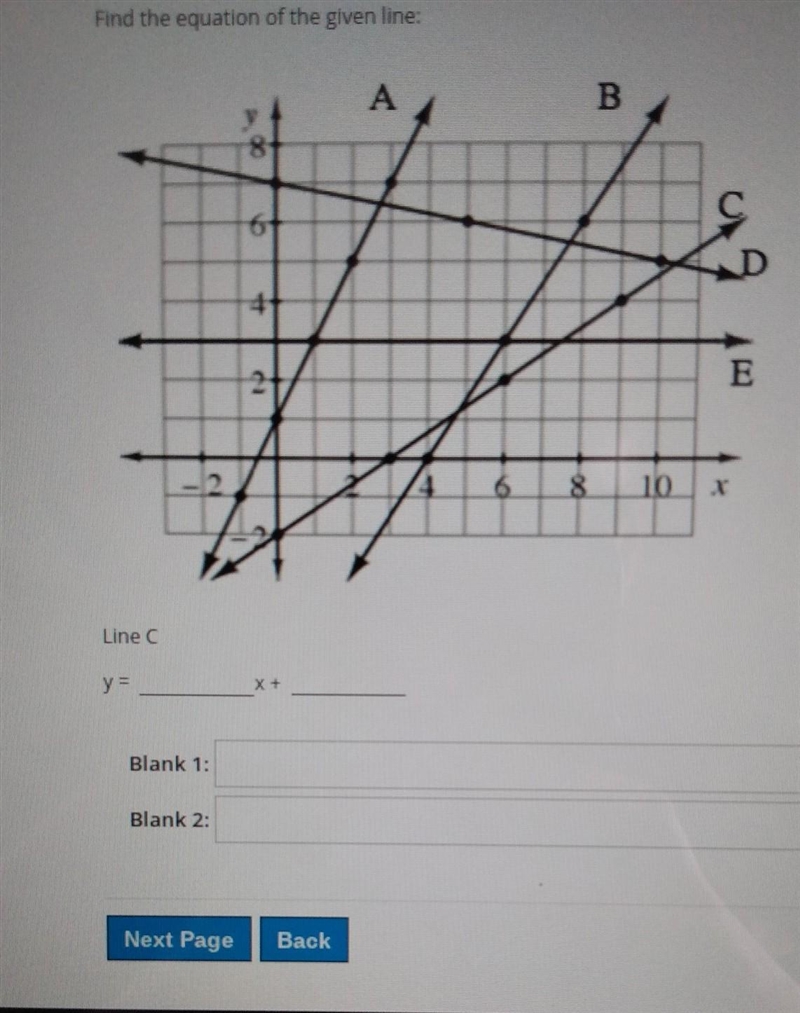 Find the equation of the given line. Line C​-example-1