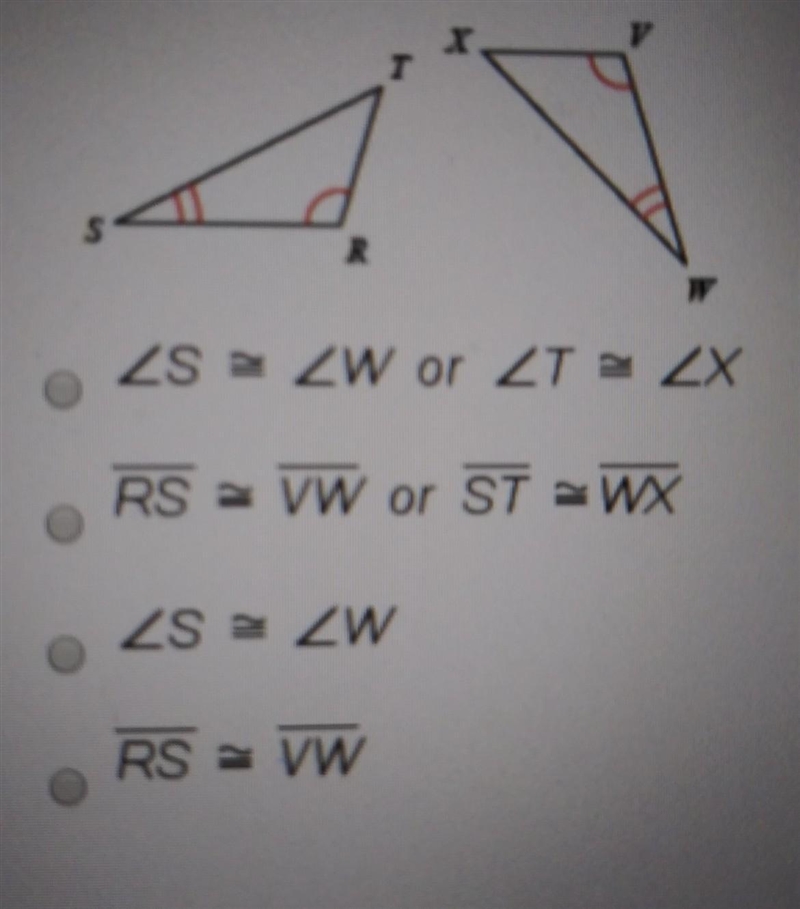 state what additional information is required in order to know that the triangles-example-1