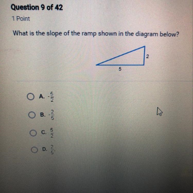 What is the slope of the ramp shown in the diagram below?-example-1