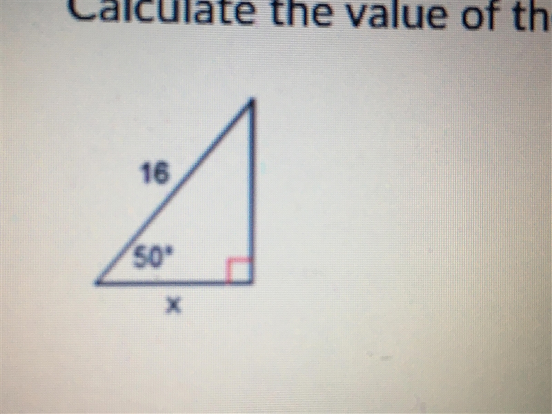 Calculate value of x A=24.9 B=19.1 C=10.3 D=12.3-example-1