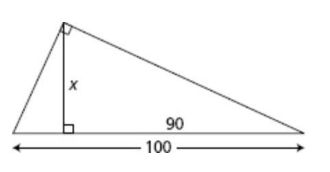 Find the height, x, of the triangle. A. 30 B. 40 C. 50 D. 60-example-1