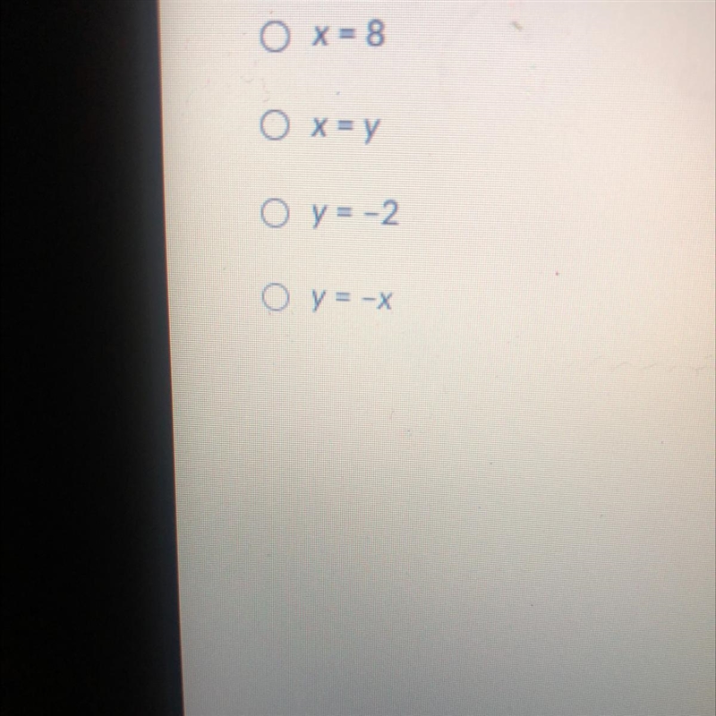 Which of the following equations could be a line perpendicular to the x-axis-example-1