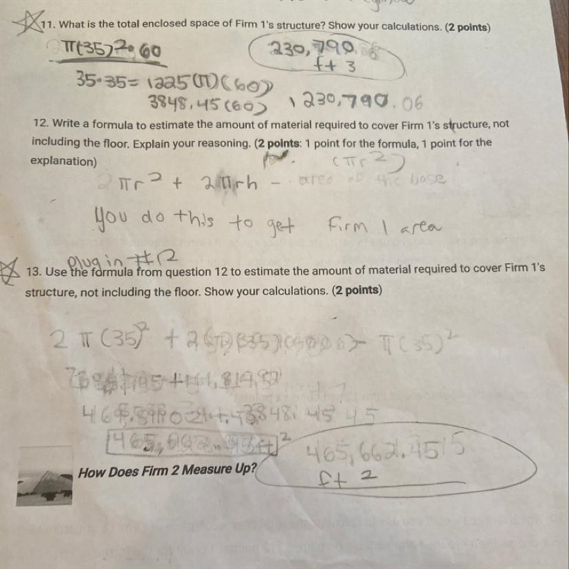 HELP! 12. Write a formula to estimate the amount of material required to cover Firm-example-1