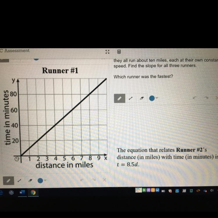 PLEASE HELP!! What is the slope for runner 1 and runner 2 ?-example-1