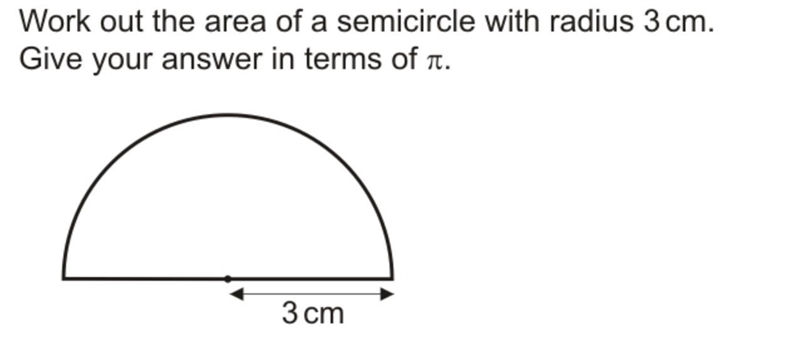 Area of a semicircle with a radius of 3-example-1