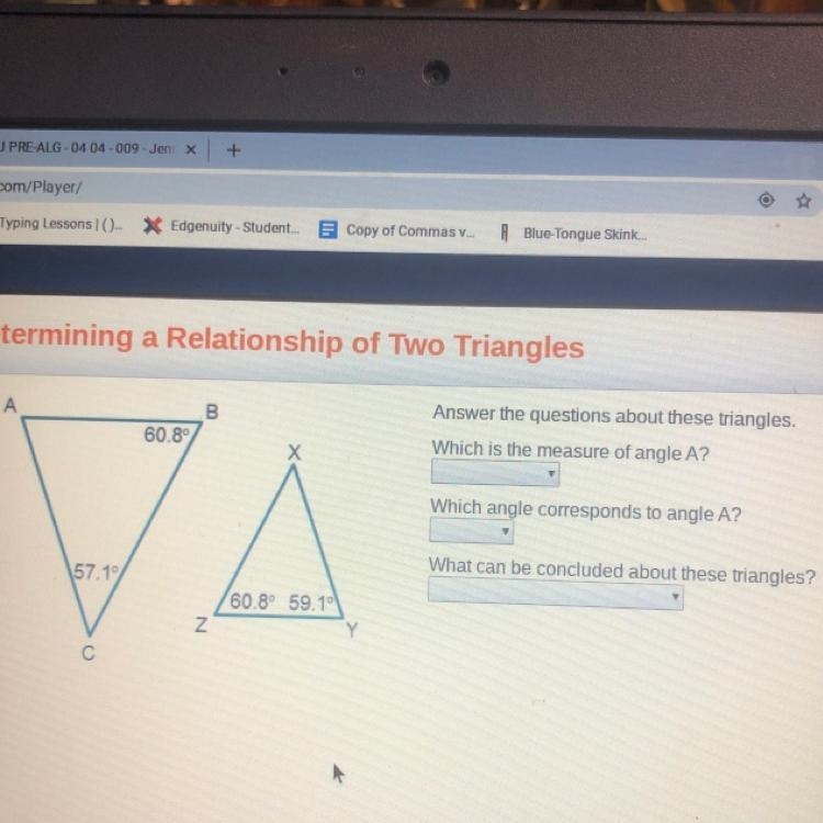 Answer the questions about these triangles-example-1