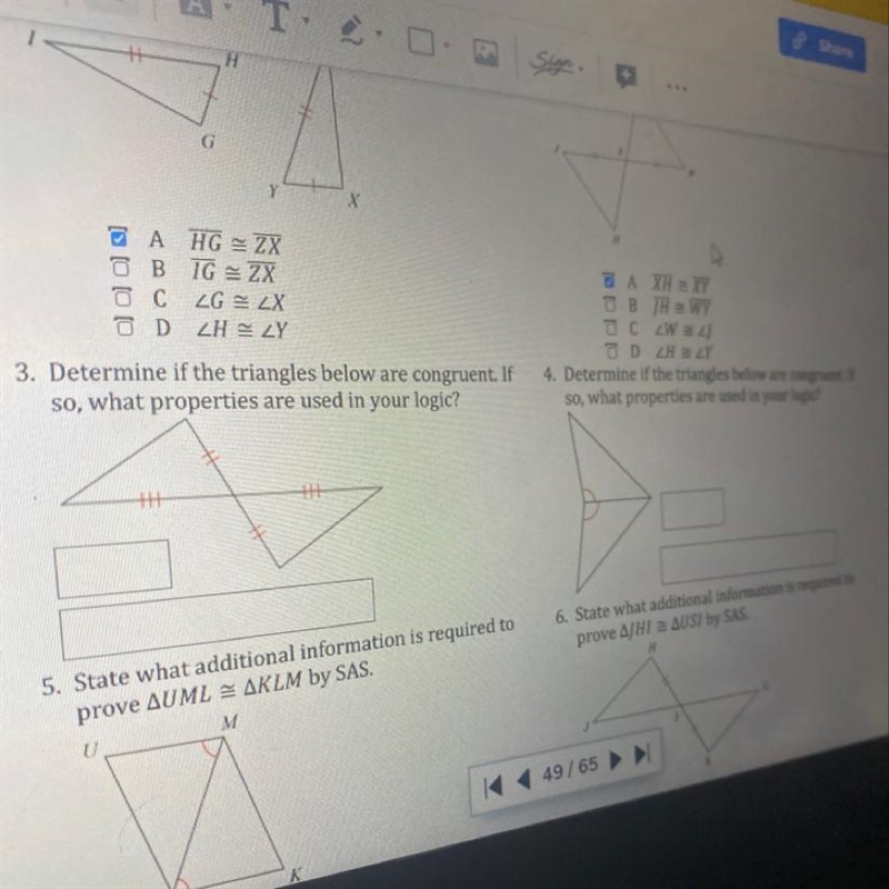 Determine if the triangles are congruent.-example-1