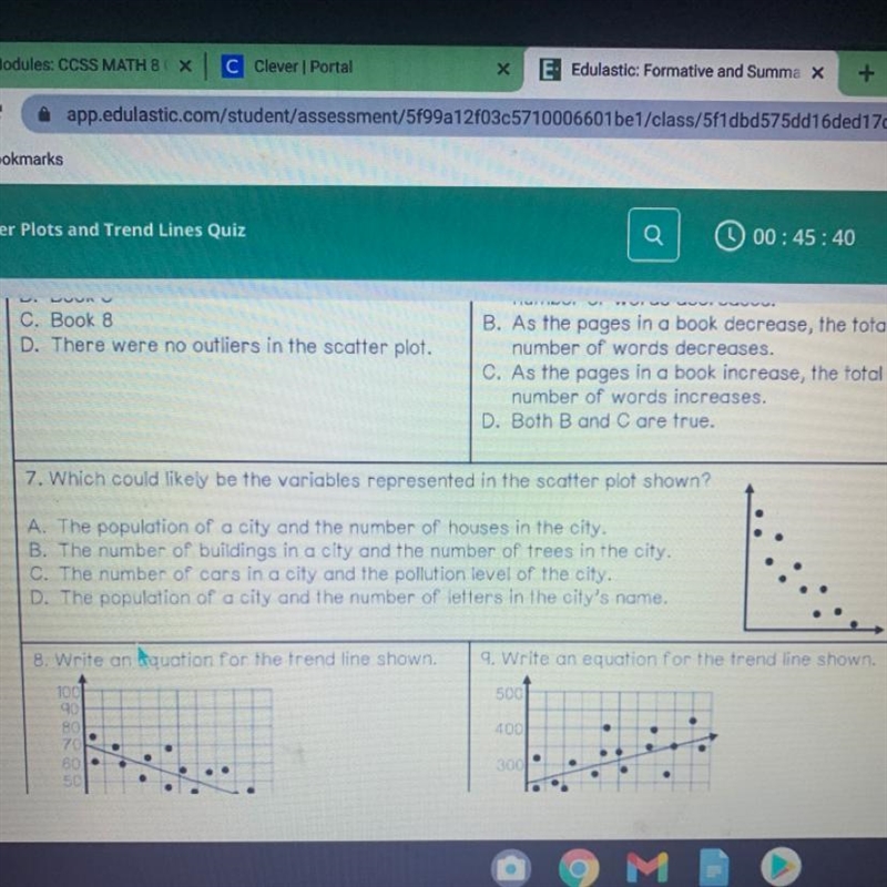 Which could likely be the variables represented in the scatter plot shown?-example-1