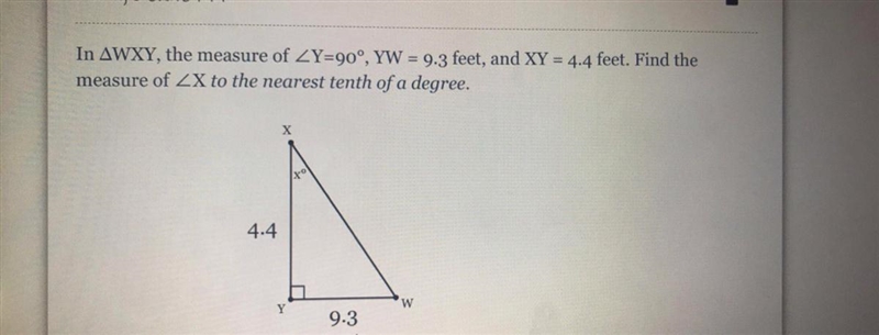 In WXY, the measure of-example-1