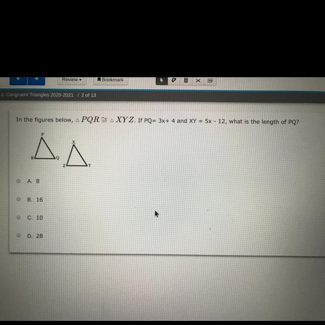 Geometry 2. Congruent triangles-example-1