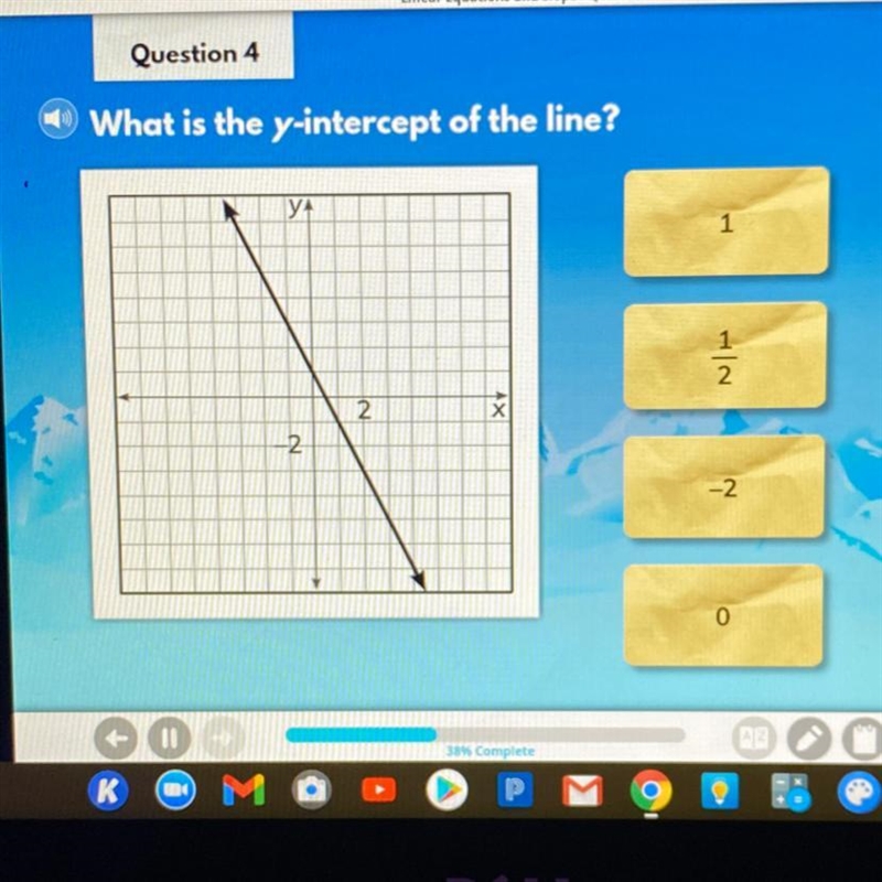 What is the y intercept of the line?-example-1