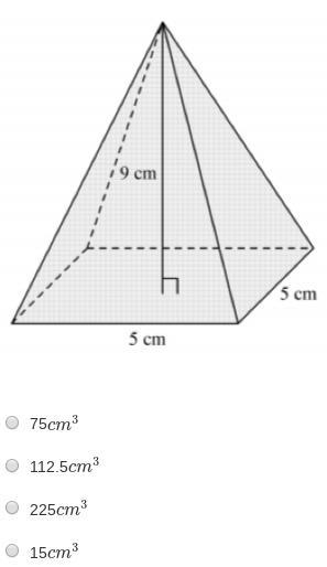 Find the volume of the right pyramid shown below.-example-1