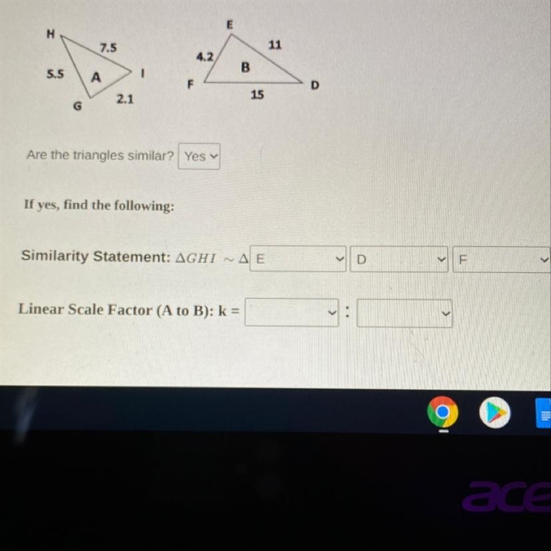 can someone tell me the scale factor for this ?! i know for a fact the triangles are-example-1