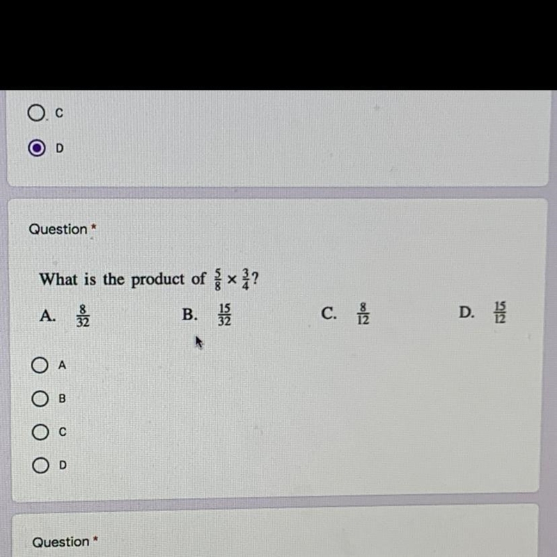 What is the product of 5/8 x 3/4 ?-example-1