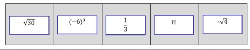 Select two irrational numbers from the list below.-example-1