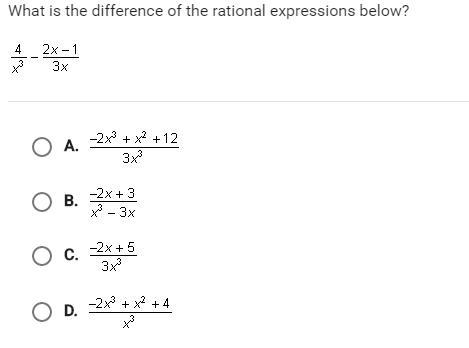 What is the difference of the rational expressions below?-example-1