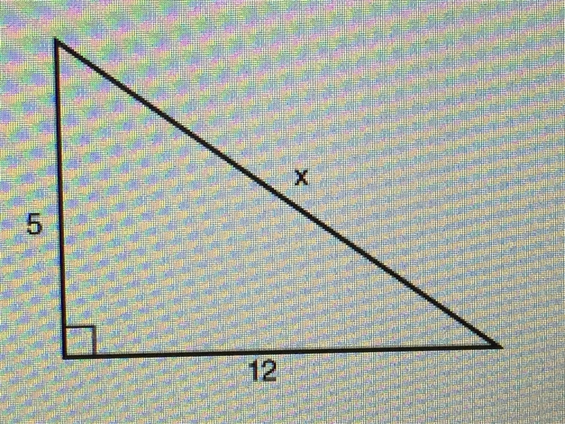 What is the measure of the hypotenuse?-example-1