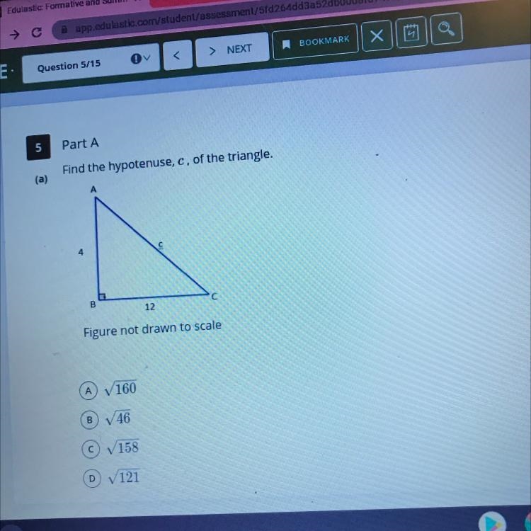 What’s the hypotenuse of c ?-example-1