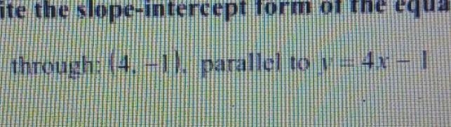 What is the parallel slope intercept form pls help?​-example-1