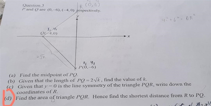 i need explanation for how to do qn(d) where it ask to find the shortest distance-example-1