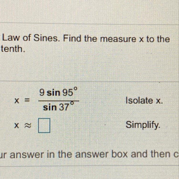 Law of Sines I need help figuring out how to do Law of Sines in math. What would be-example-1