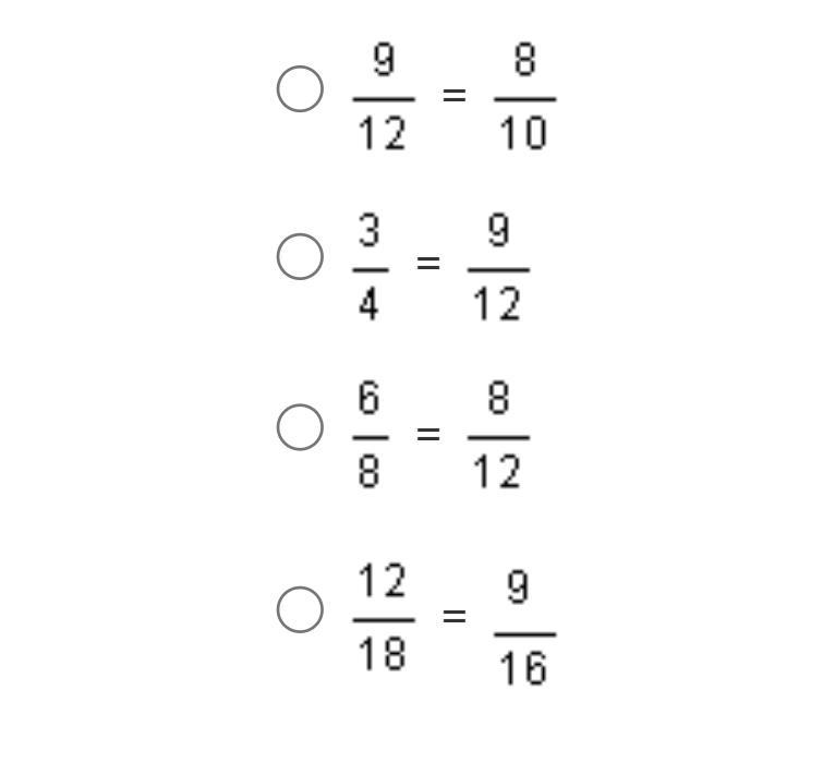 Which of the following is a proportion? Please help!! D:-example-1