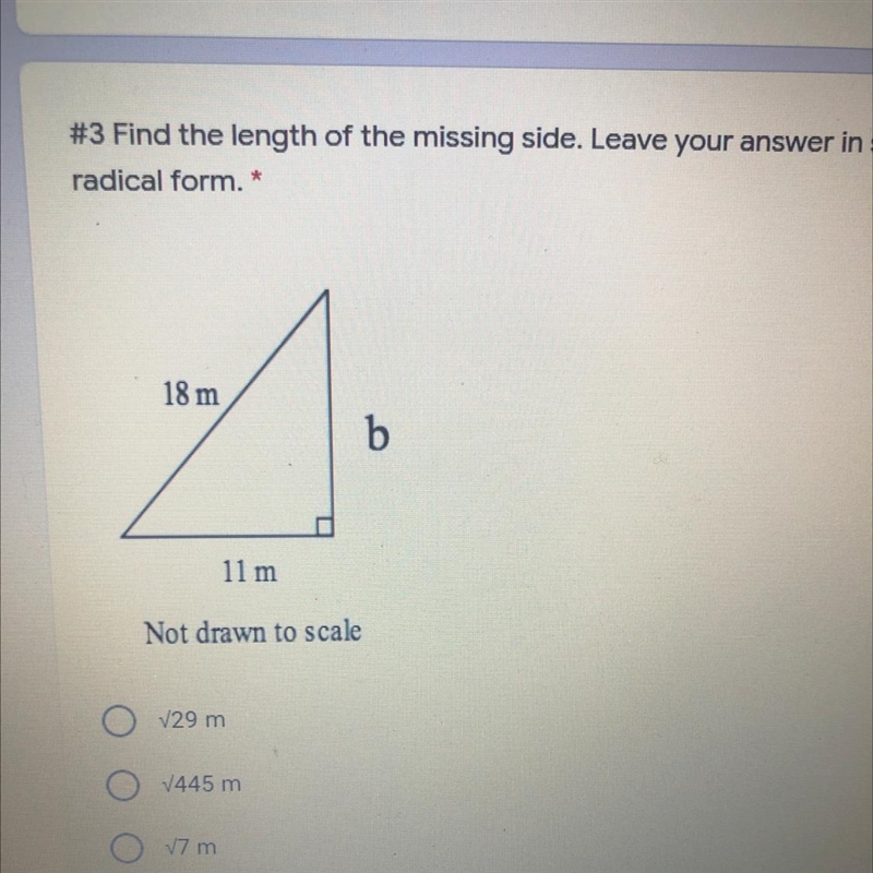 Find the length of the missing side. Leave your answer in simplest radical form. *-example-1