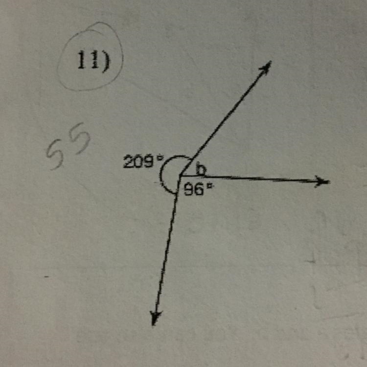 The answer is 55. You need to use the rules above to find the actual measure for angle-example-1