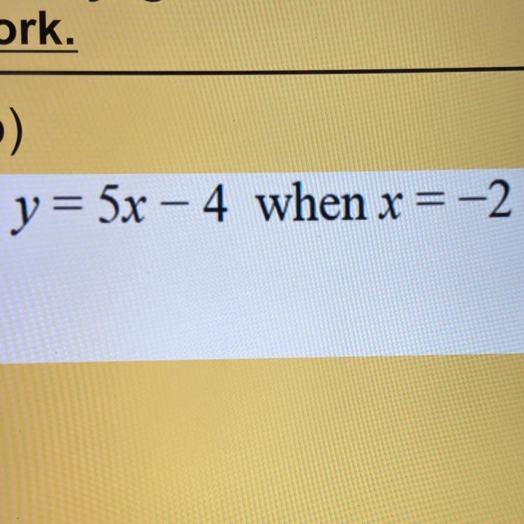 Can someone please help me. I think the answer is Y= -14 but I’m not sure-example-1