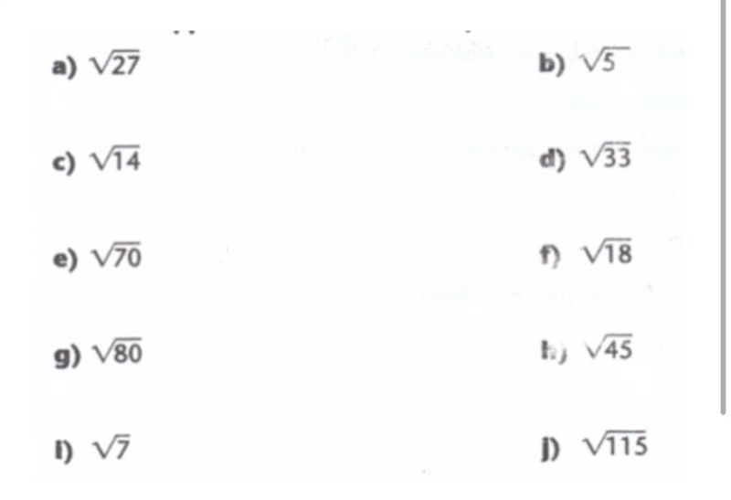 Chose 5 questions and determine an approximate square root for each.-example-1