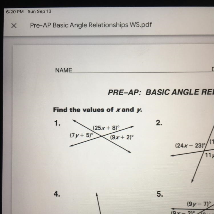 How would I set up question one?-example-1