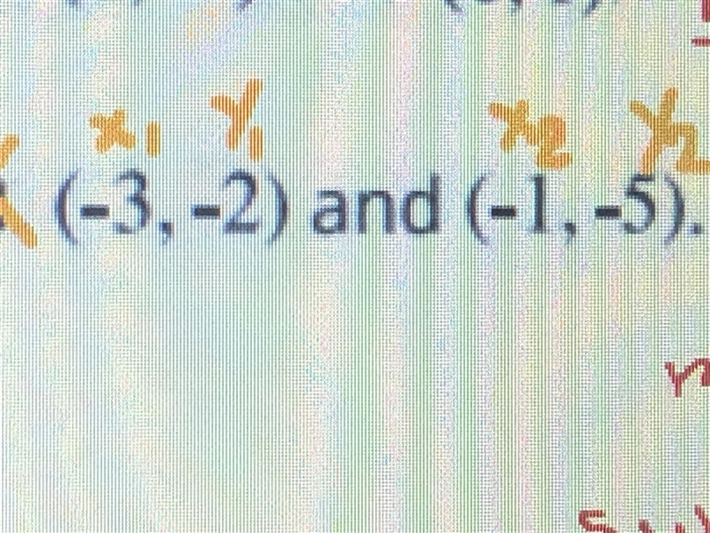 Without graphing, find the slope of the line that goes through. MUST SHOW WORK-example-1