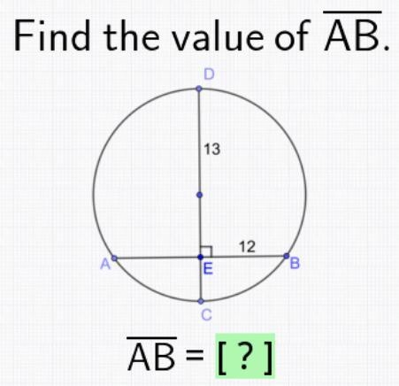 Chords and Arcs - What is the value of AB?-example-1