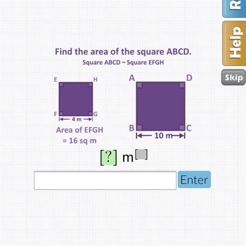 Find the area of the square ABCD-example-1