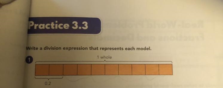 Write a division expression that represents each model.-example-1